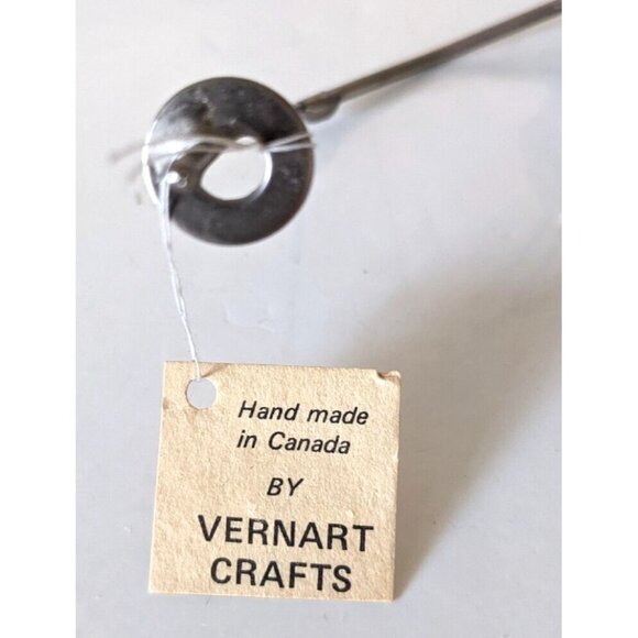 Junk Art VTG 2001 Vernart Ski Nut Skier Figurine Handcrafted Metal 6" Tag Canada - Picture 10 of 12